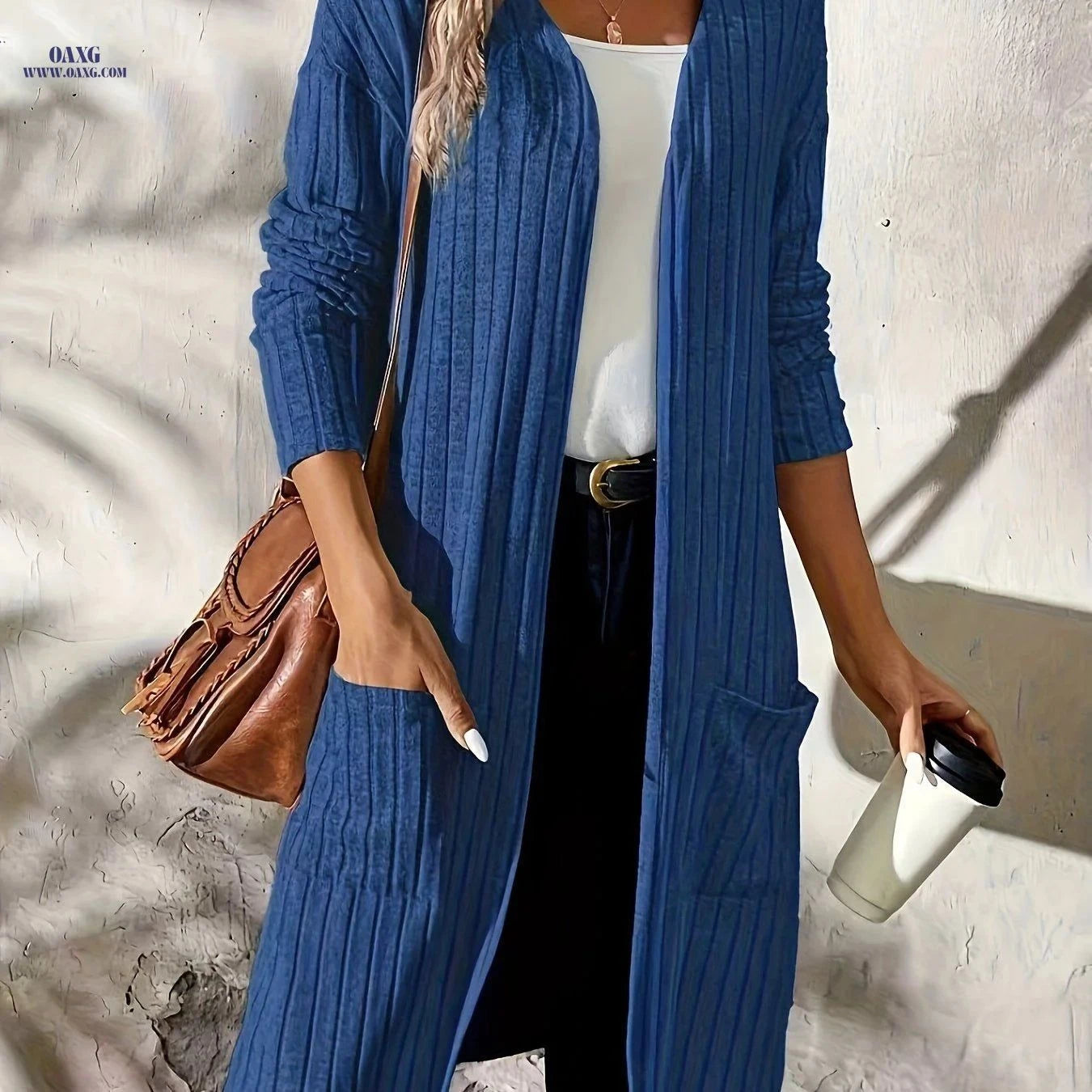 OAXG Women's Casual Fashion Jacket - Elegant Fall/Winter Style   OAXG Pink / S
