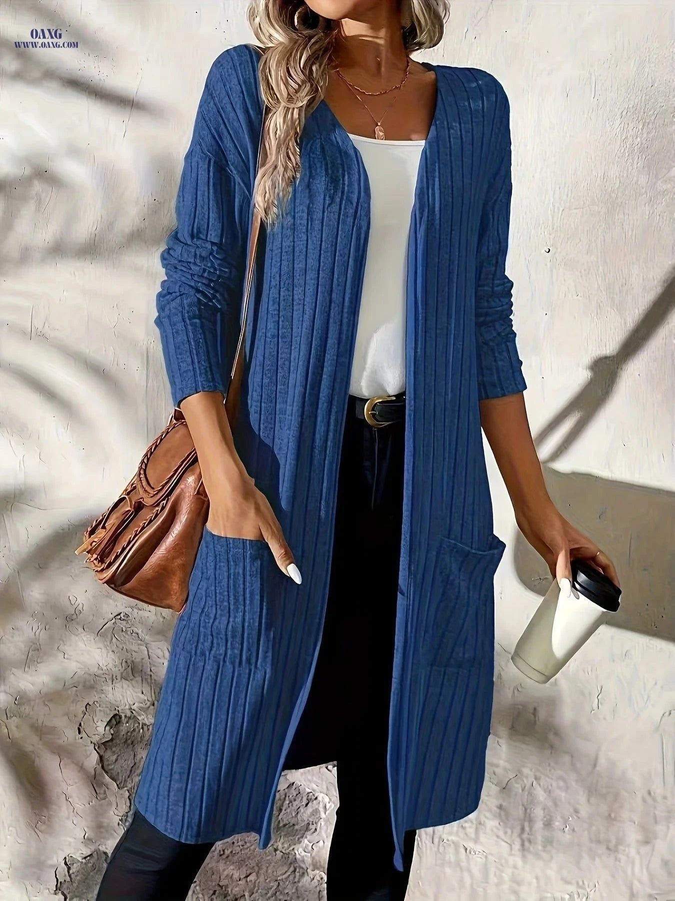 OAXG Women's Casual Fashion Jacket - Elegant Fall/Winter Style   OAXG Pink / S