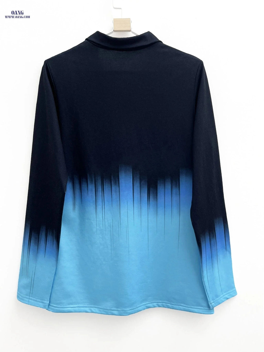 OAXG Women’s Casual Gradient Hooded Shirt - Stylish Zipper Pullover   OAXG 