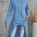 OAXG Women's Casual High-Low Hoodie - Long Sleeve Drawstring Sweatshirt   OAXG 
