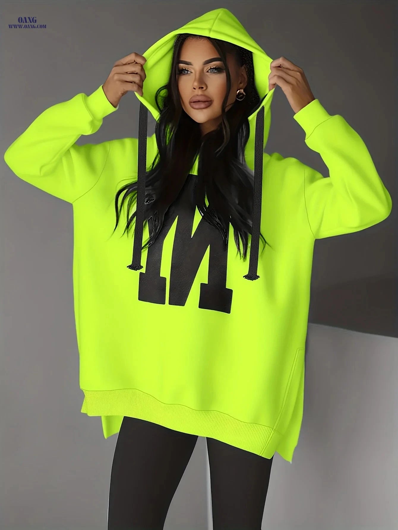 OAXG Women's Casual Hooded Sweatshirt - Fleece-Lined, Stylish Design   OAXG 