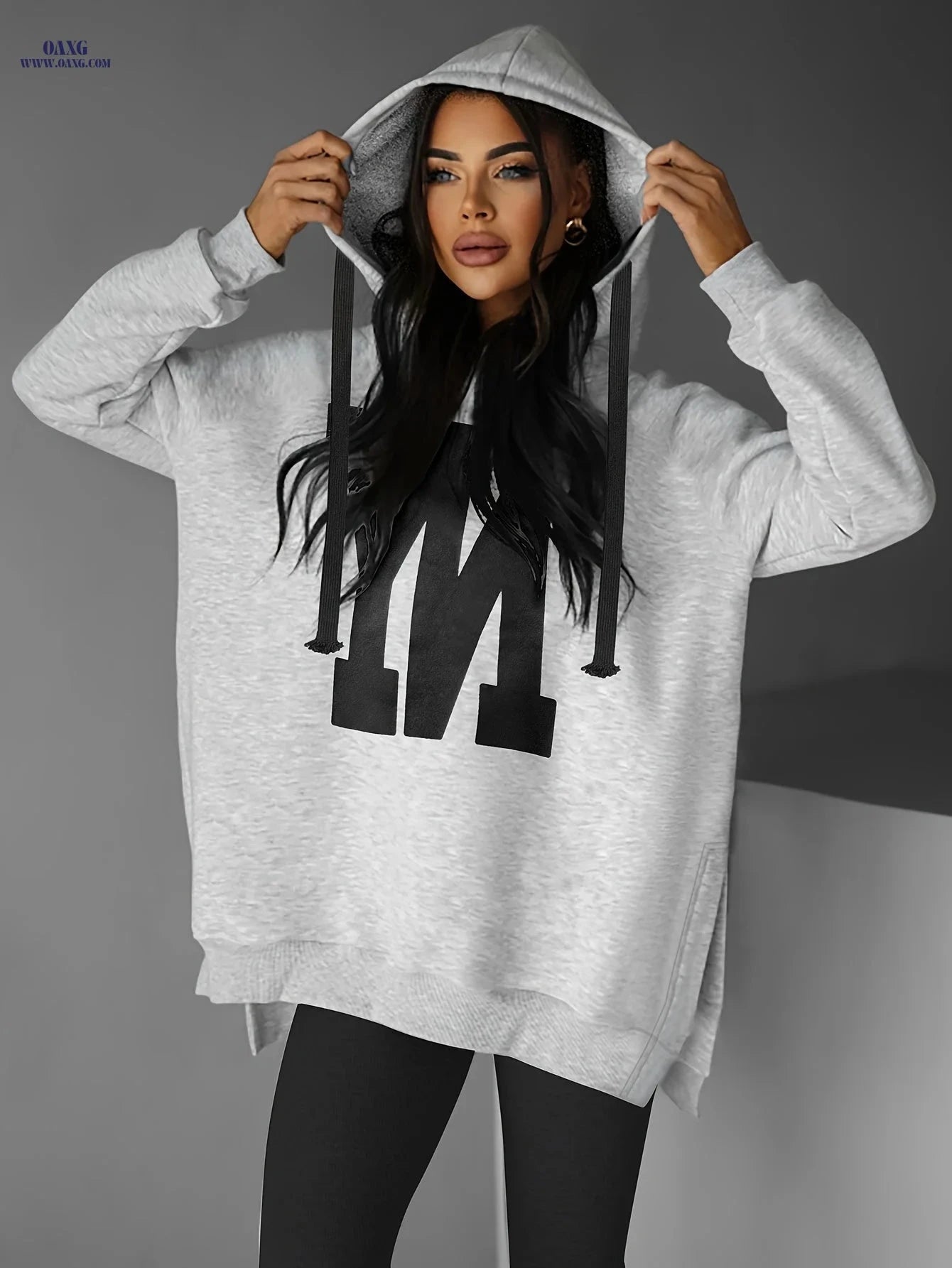 OAXG Women's Casual Hooded Sweatshirt - Fleece-Lined, Stylish Design   OAXG 