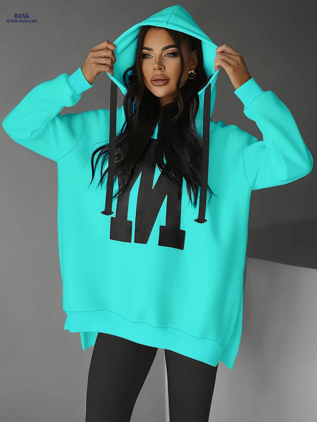 OAXG Women's Casual Hooded Sweatshirt - Fleece-Lined, Stylish Design   OAXG 