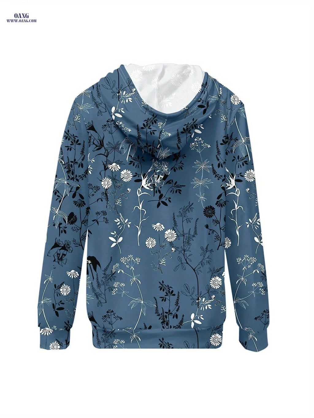 OAXG Women's Casual Zip-Up Hoodie - Stylish All Over Print   OAXG 