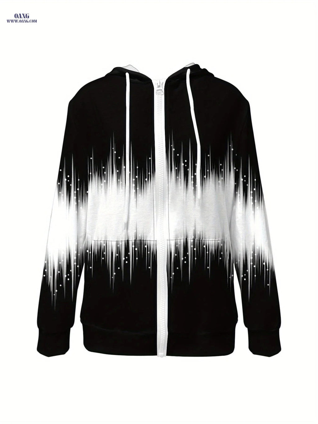 OAXG Women's Casual Zip-Up Hoodie - Stylish Flared Design for Fall   OAXG 