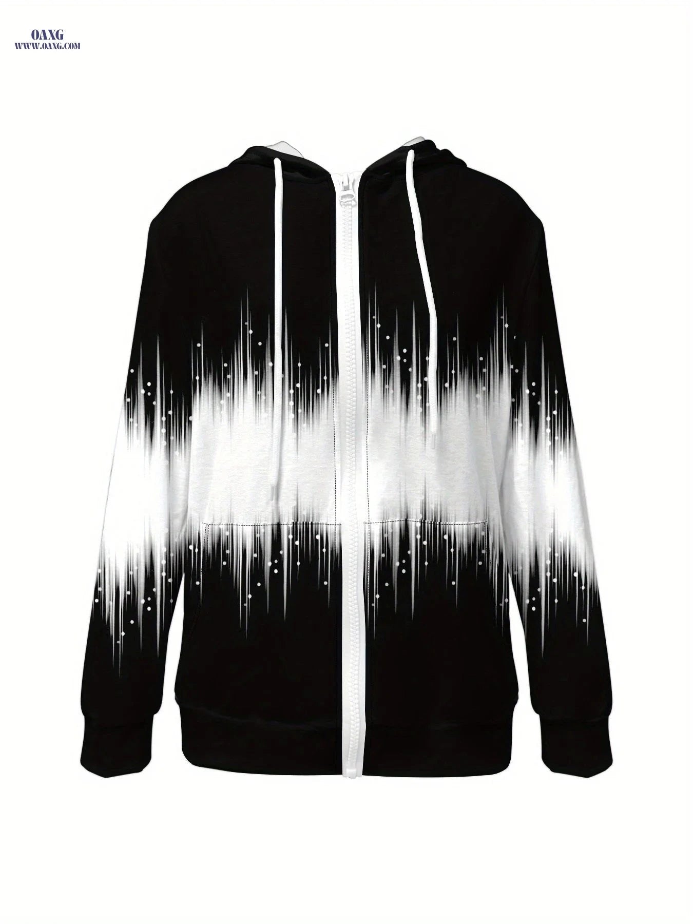 OAXG Women's Casual Zip-Up Hoodie - Stylish Flared Design for Fall   OAXG 