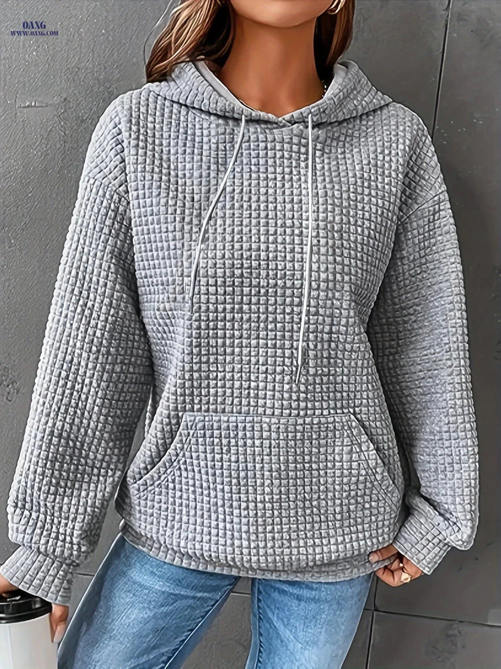 OAXG Women's Color Block Hooded Sweatshirt - Casual Fall/Winter Style   OAXG 