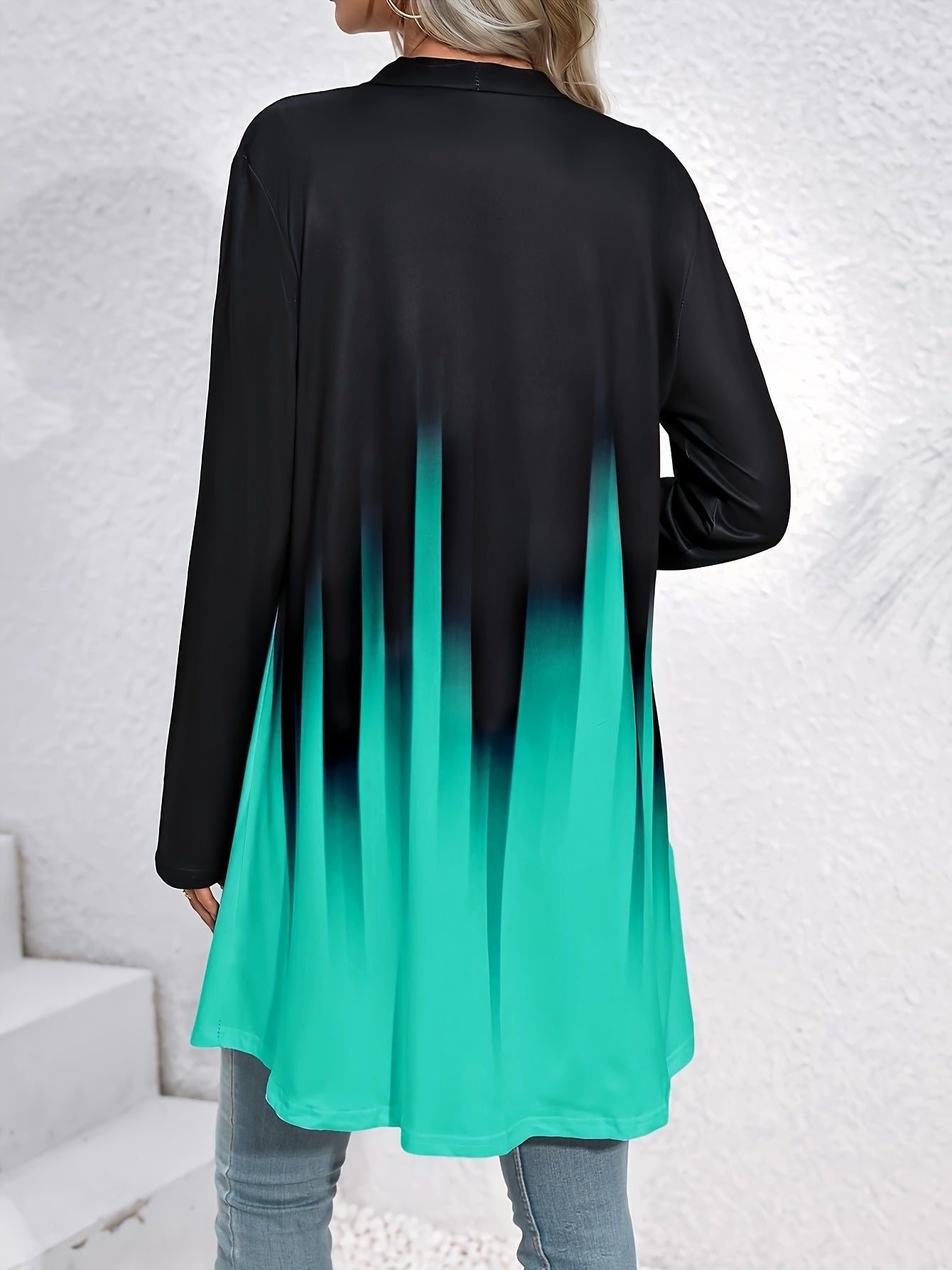 OAXG Women’s Colorblock Cardigan - Casual Long Sleeve Fall Outwear   OAXG Black / S
