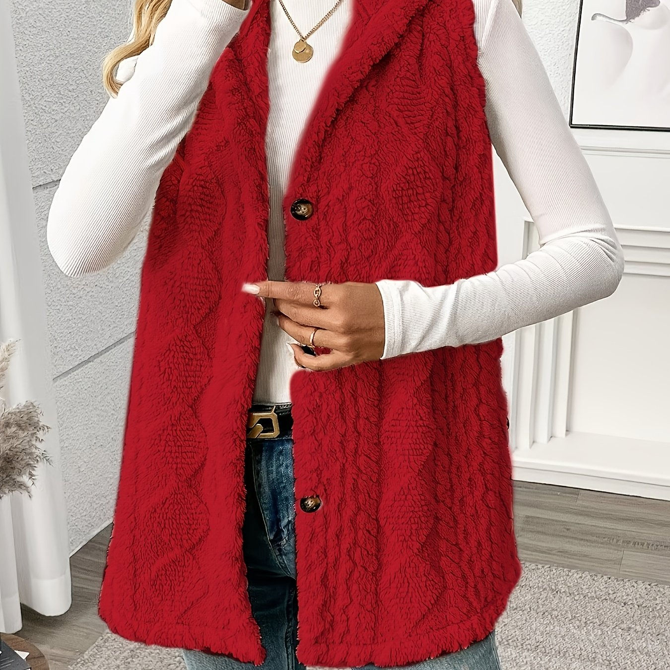 OAXG Women's Elegant Hooded Jacket - Sleeveless All-Season Layering Vest   OAXG 