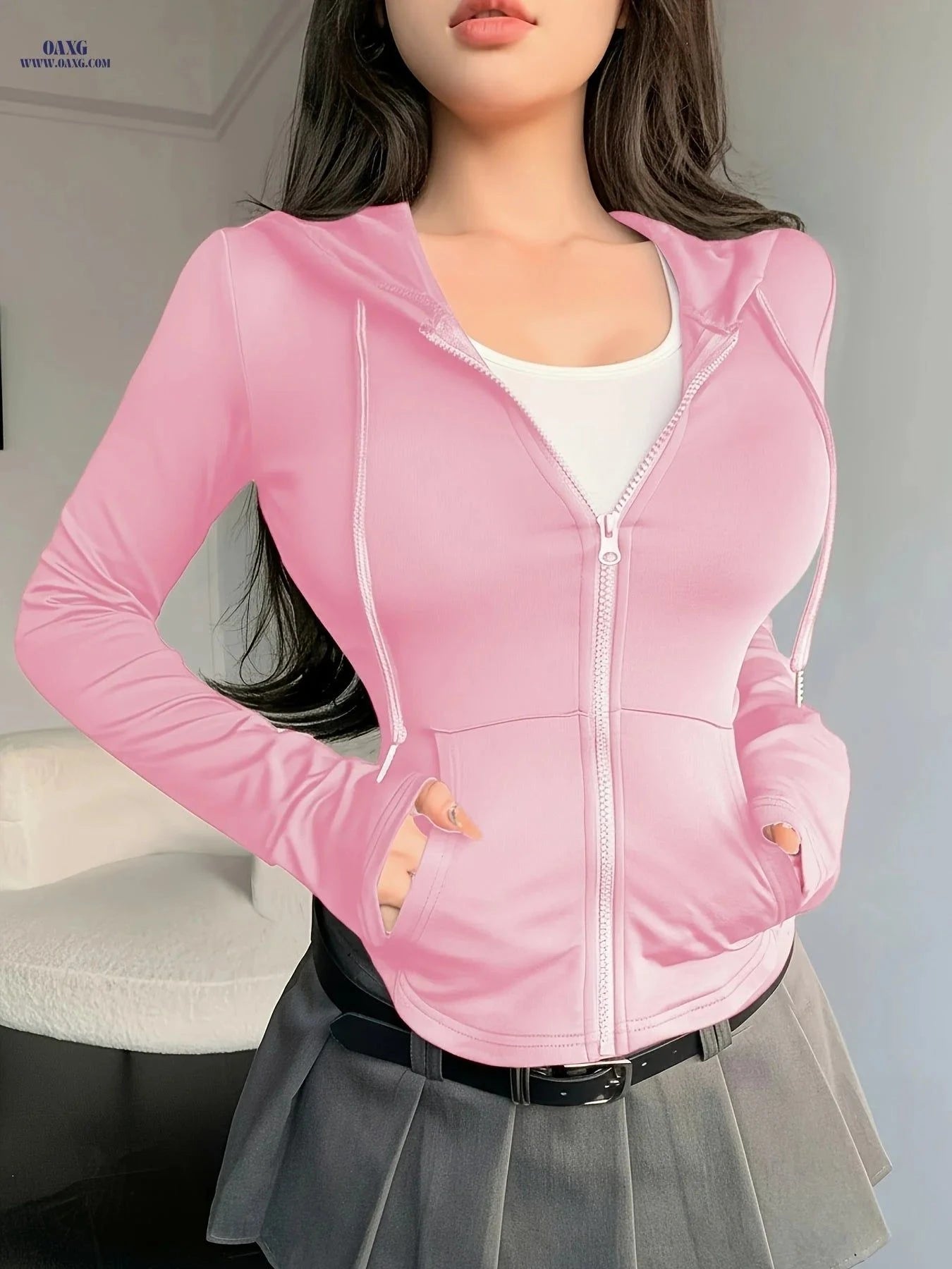 OAXG Women's Fashion Hoodie 2024 - Elegant Spring/Summer Style   OAXG Black / XS