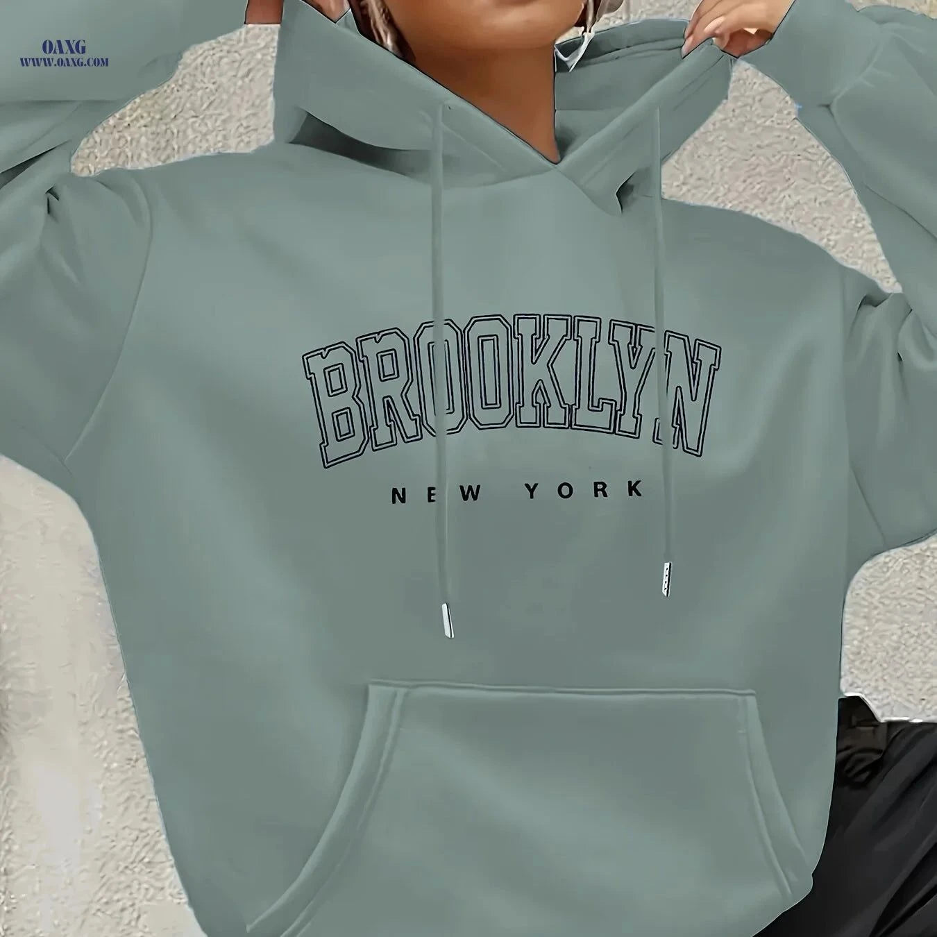 OAXG Women's Fashion Hoodie - Elegant Geometric Design for All Seasons   OAXG Sky Blue / S