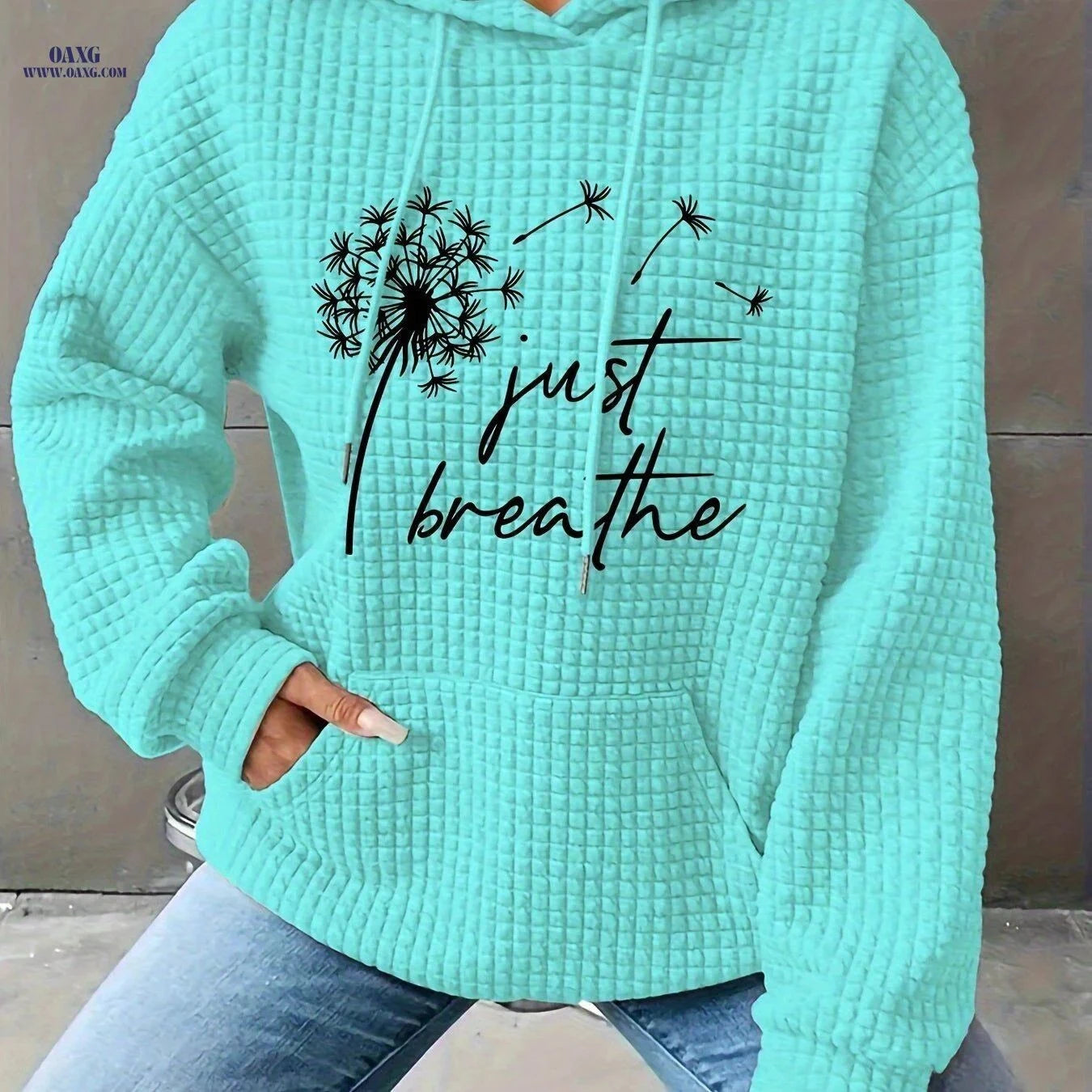 OAXG Women's Floral Print Hooded Sweatshirt - Cozy Long Sleeve Top   OAXG Beige / S