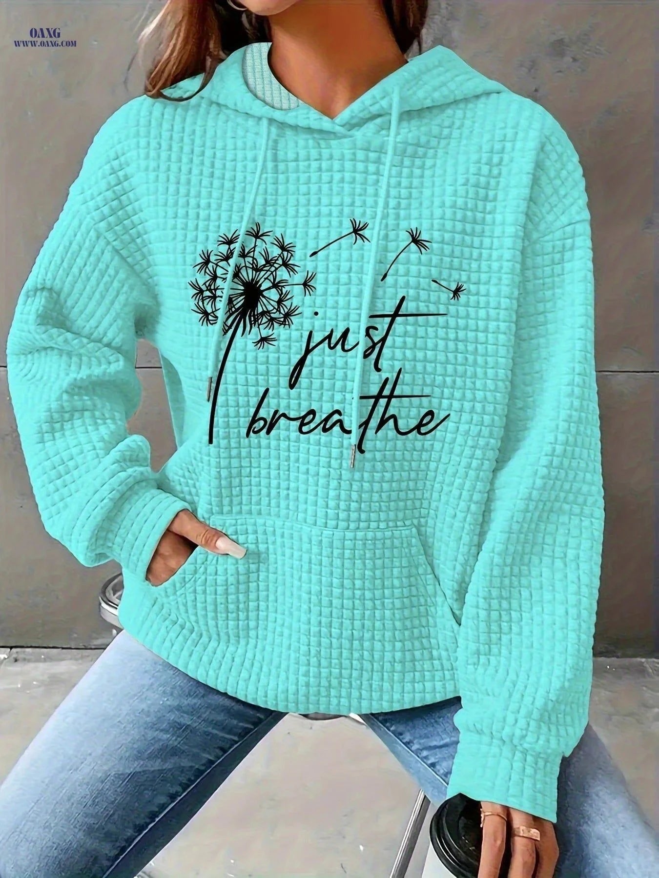 OAXG Women's Floral Print Hooded Sweatshirt - Cozy Long Sleeve Top   OAXG Beige / S