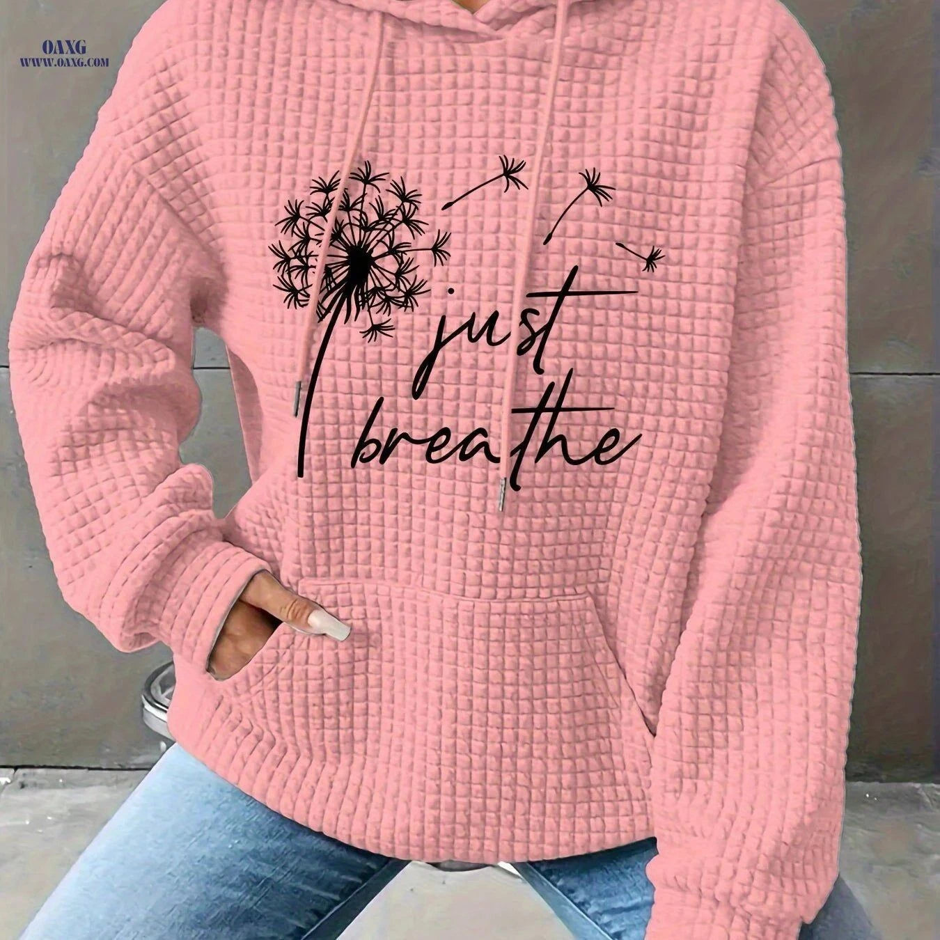 OAXG Women's Floral Print Hooded Sweatshirt - Cozy Long Sleeve Top   OAXG Beige / S