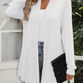 OAXG Women's Four Seasons Long Hollow Cardigan - Elegant Knit Style   OAXG White / S