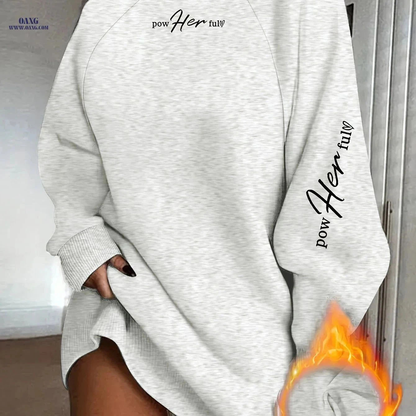 OAXG Women's High-Neck Pullover - Casual Autumn Winter Top   OAXG White / XS