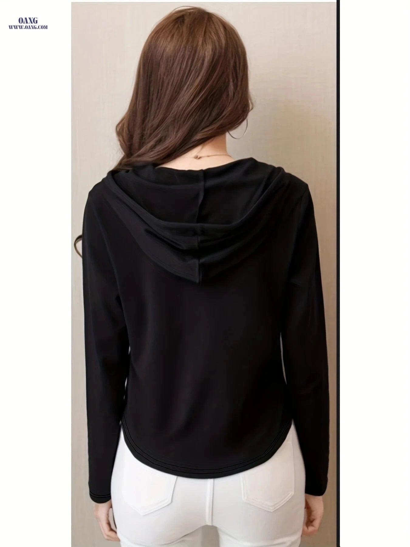OAXG Women's Hooded Casual Top - Stylish & Comfortable Fit   OAXG Light Grey / S