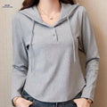 OAXG Women's Hooded Casual Top - Stylish & Versatile Fashion Wear   OAXG Light Grey / S