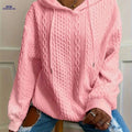 OAXG Women's Hooded Jacquard Sweatshirt - Autumn/Winter Style   OAXG Pink / S