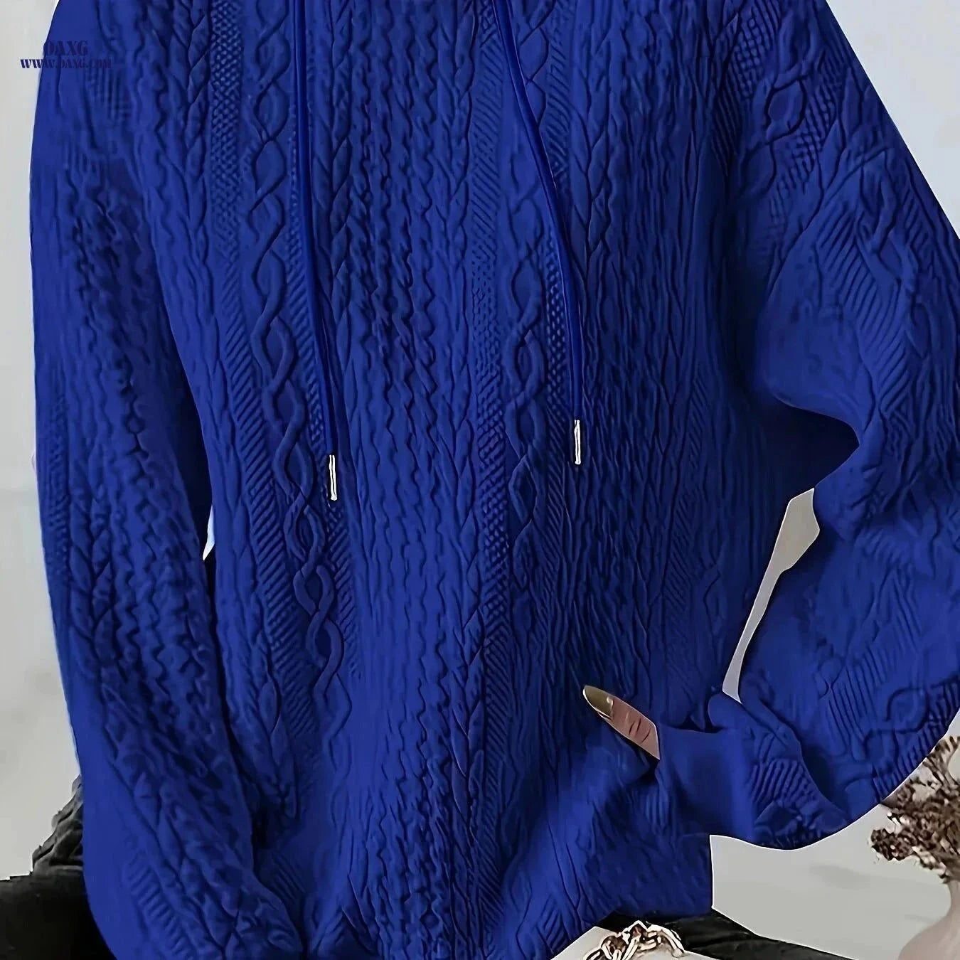 OAXG Women's Hooded Jacquard Sweatshirt - Autumn/Winter Style   OAXG Pink / S