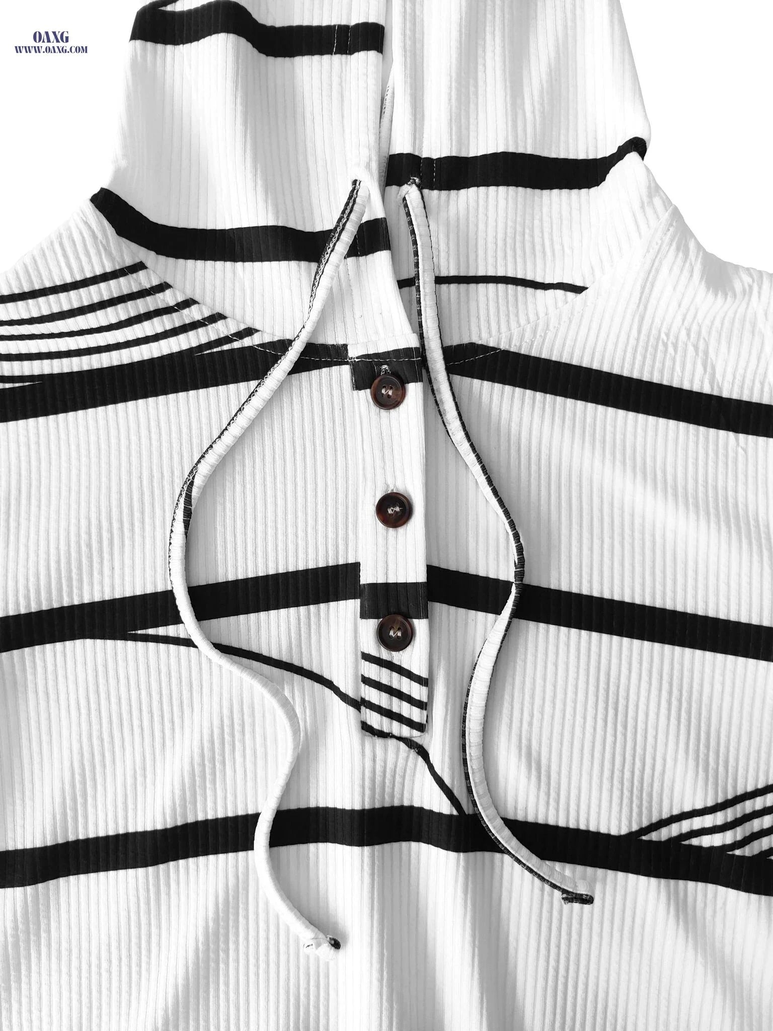 OAXG Women's Hooded Long Sleeve T-Shirt - Casual Striped Style   OAXG 
