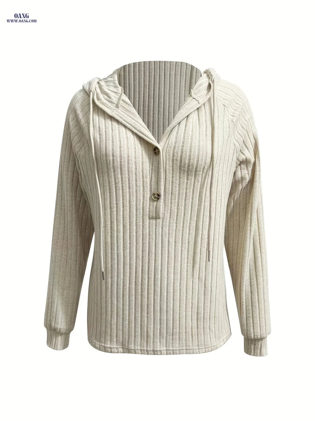 OAXG Women's Hooded Sweatshirt - Elegant Drop-Shoulder Design   OAXG 