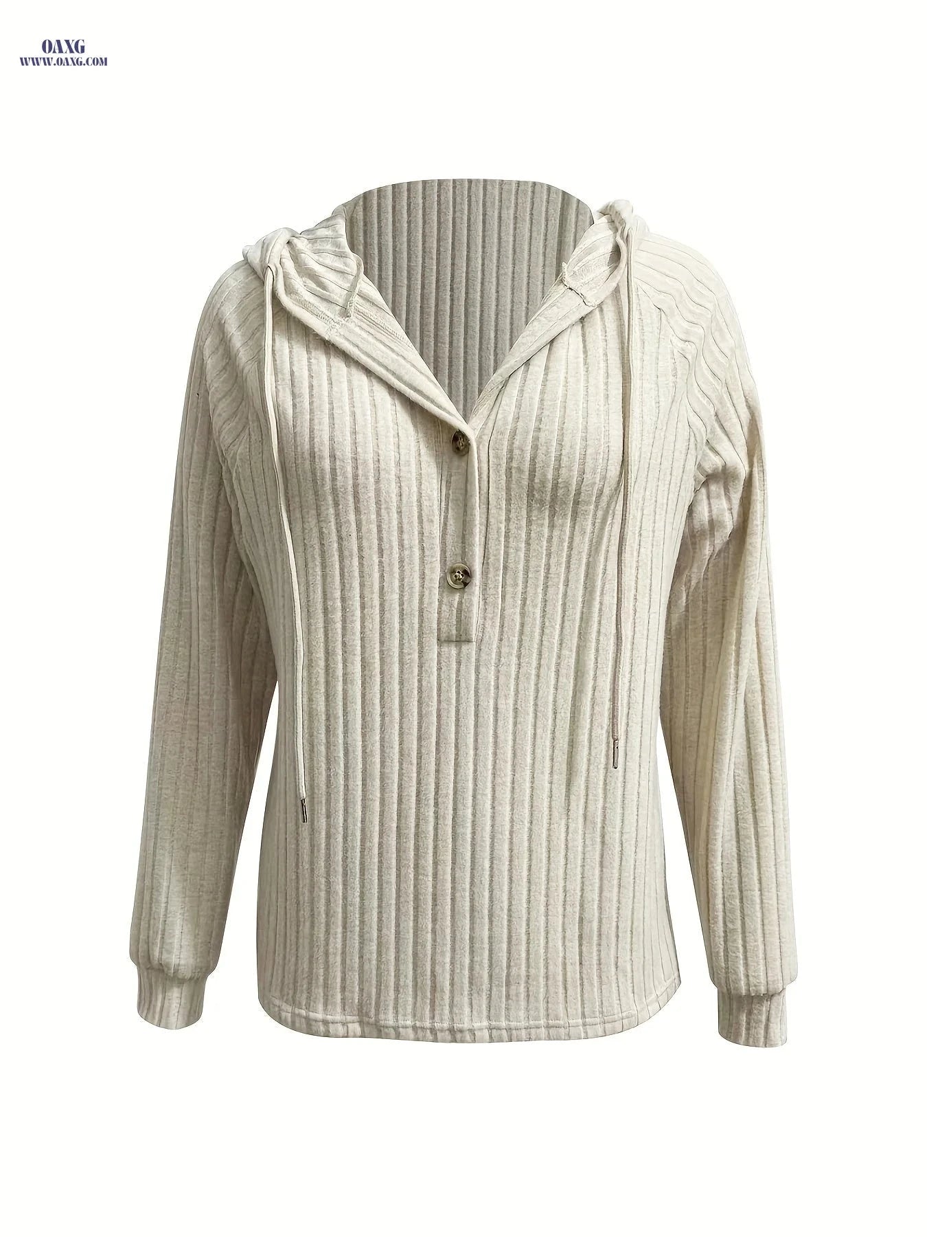 OAXG Women's Hooded Sweatshirt - Elegant Drop-Shoulder Design   OAXG 