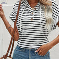 OAXG Women's Hooded Sweatshirt - Semi-Sheer Stripes for Summer Style   OAXG 