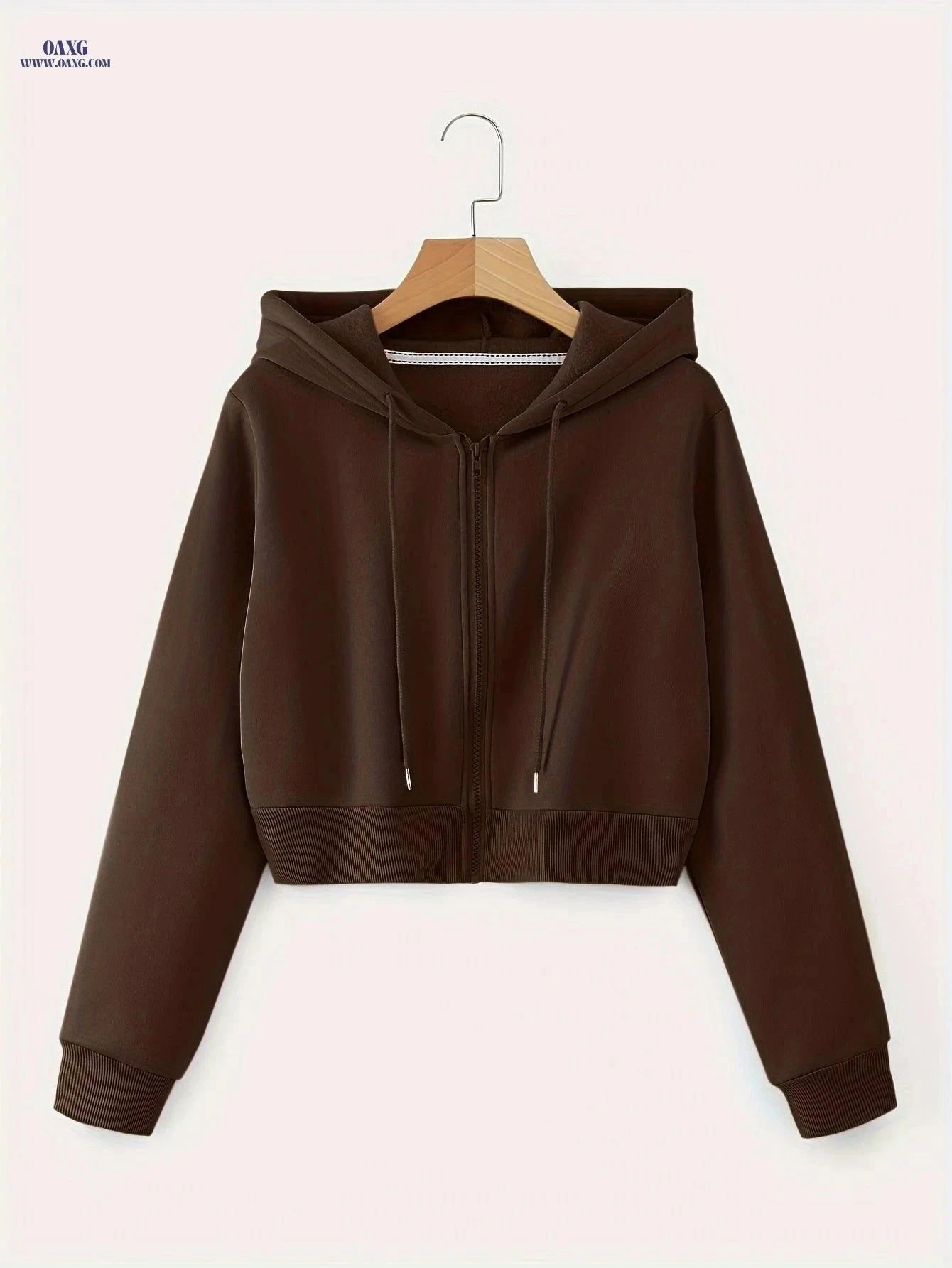 OAXG Women's Hooded Zip-Up Sweatshirt - Casual Fall Fashion Top   OAXG White / XS