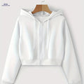 OAXG Women's Hooded Zip-Up Sweatshirt - Casual Fall Fashion Top   OAXG White / XS
