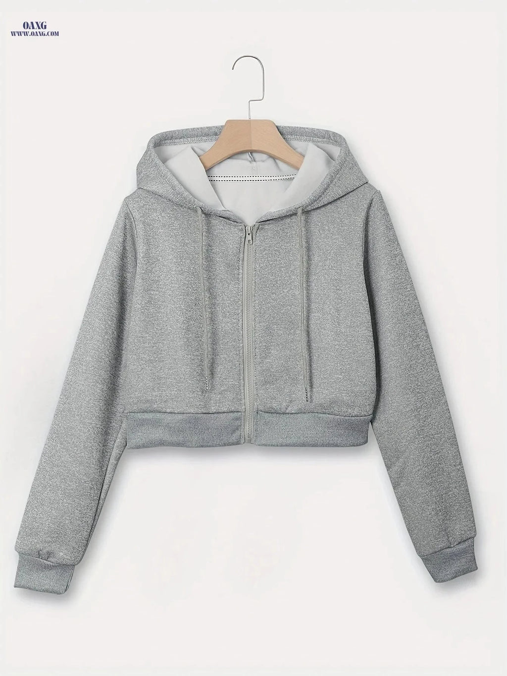 OAXG Women's Hooded Zip-Up Sweatshirt - Casual Fall Fashion Top   OAXG White / XS