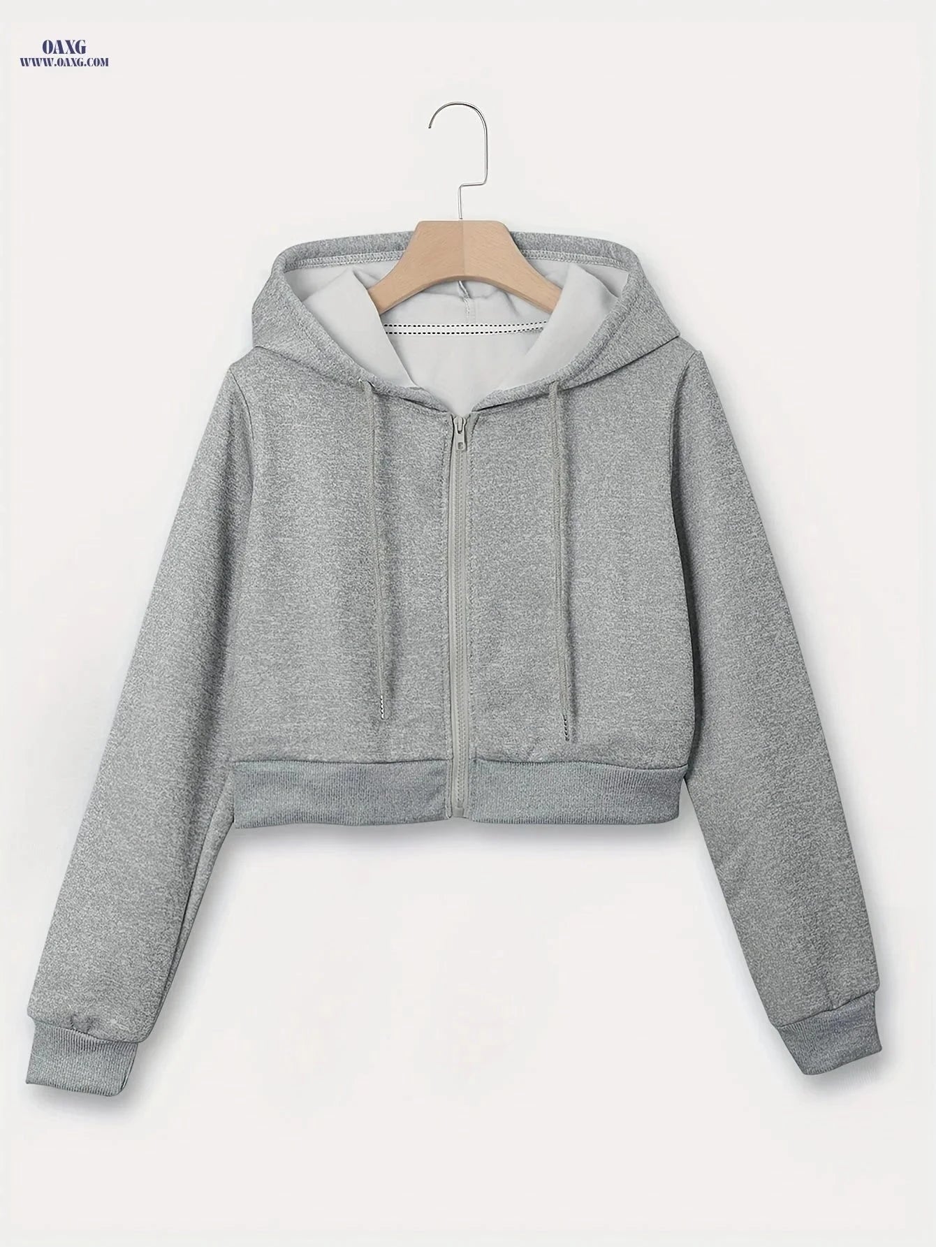 OAXG Women's Hooded Zip-Up Sweatshirt - Casual Fall Fashion Top   OAXG White / XS