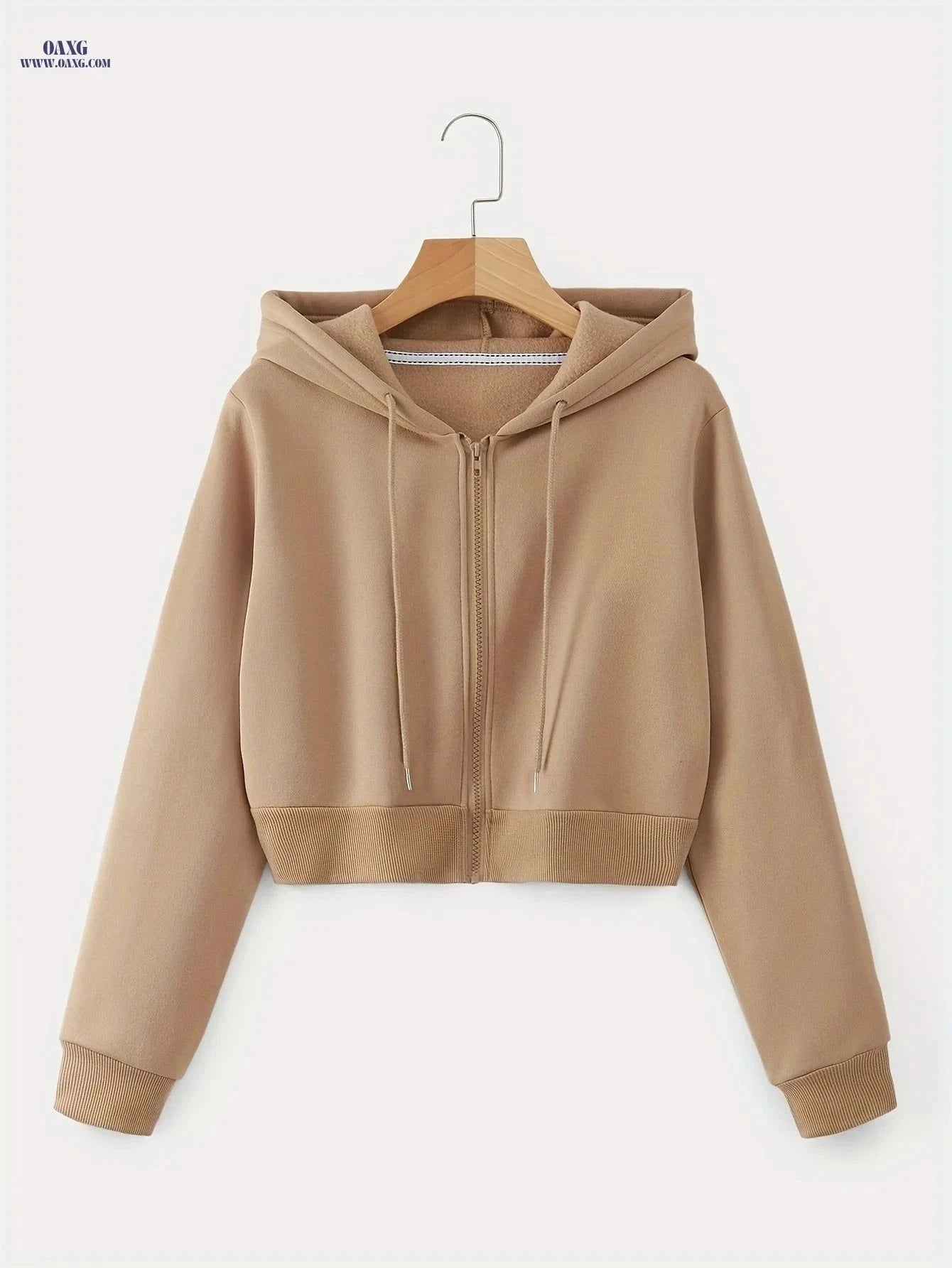 OAXG Women's Hooded Zip-Up Sweatshirt - Casual Fall Fashion Top   OAXG White / XS