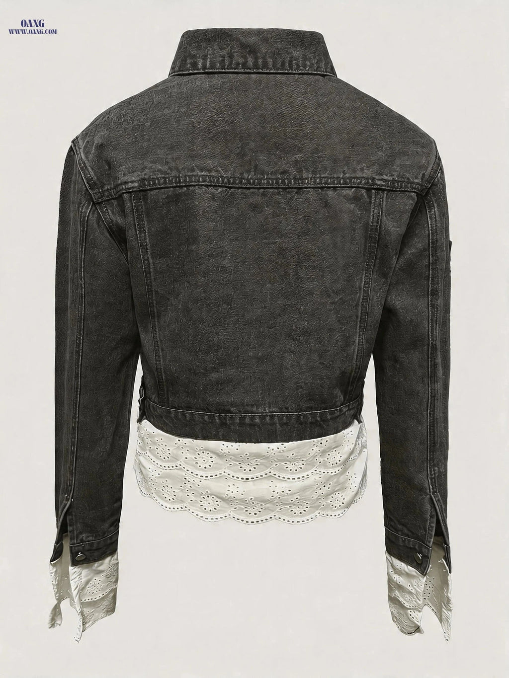 OAXG Women's Lace Denim Jacket - Casual Fall/Winter Outerwear   OAXG 