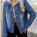 OAXG Women's Light Blue Denim Jacket - Elegant Hooded Design   OAXG 