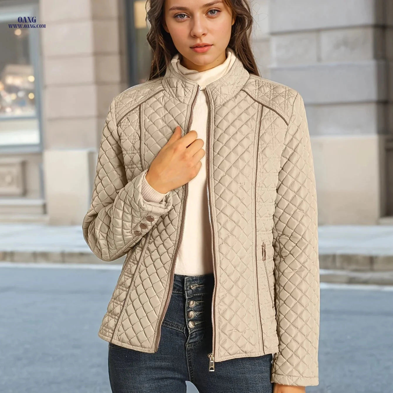 OAXG Women's Lightweight Jacket - Warm, Stylish with Pockets   OAXG 