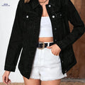 OAXG Women's Long Denim Jacket with Belt - Spring/Fall Fashion   OAXG 