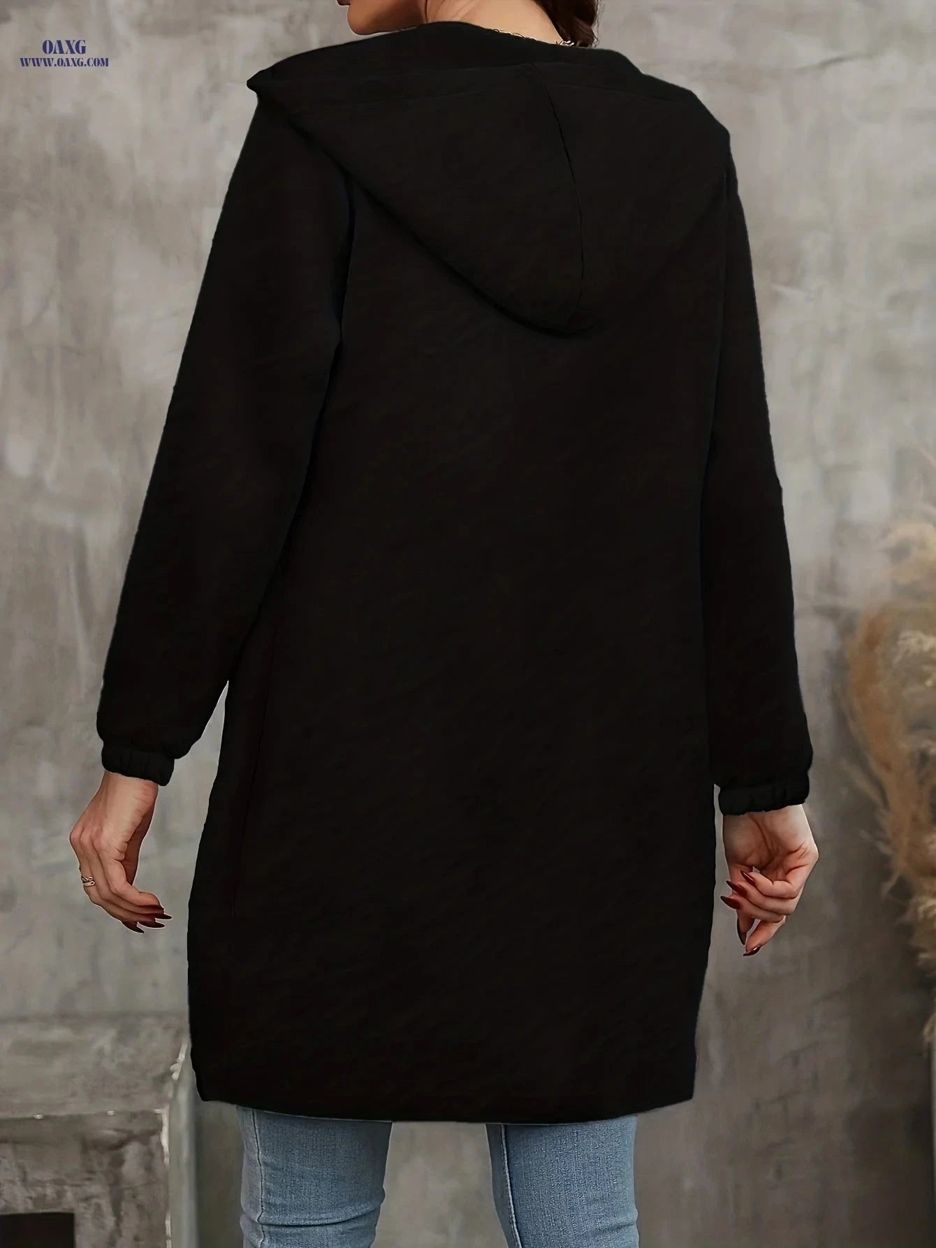OAXG Women's Long Hoodie with Pockets - Casual Warm Jacket   OAXG 