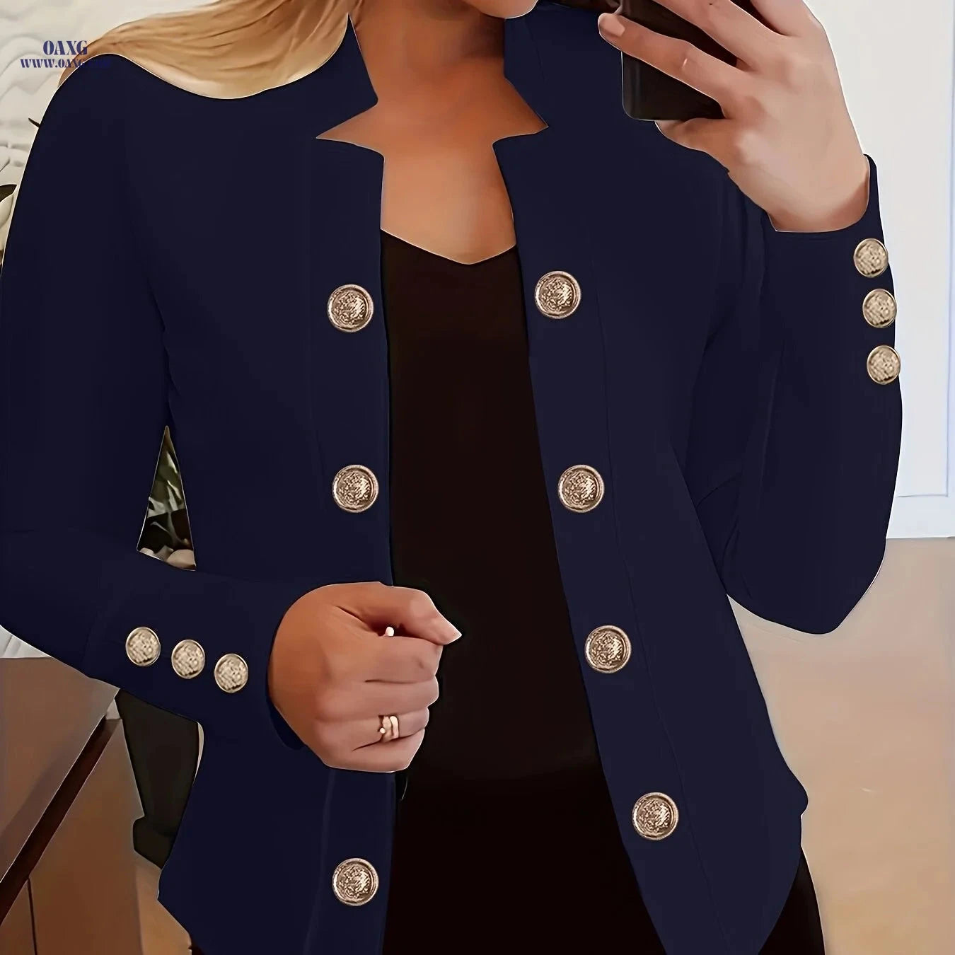 OAXG Women's Long Sleeve Casual Jacket - Spring/Fall Solid Color   OAXG 