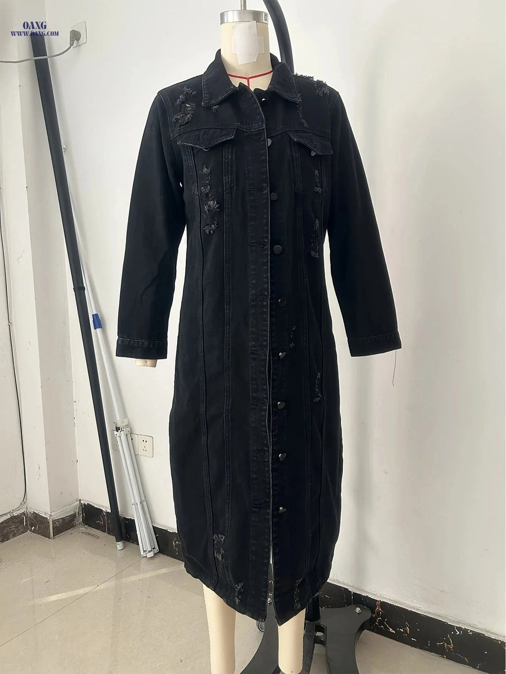 OAXG Women's Long Sleeve Casual Trench Coat - Solid Color, Fall Style   OAXG 