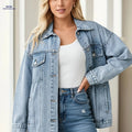 OAXG Women's Long Sleeve Denim Jacket - Versatile Autumn Street Style   OAXG 