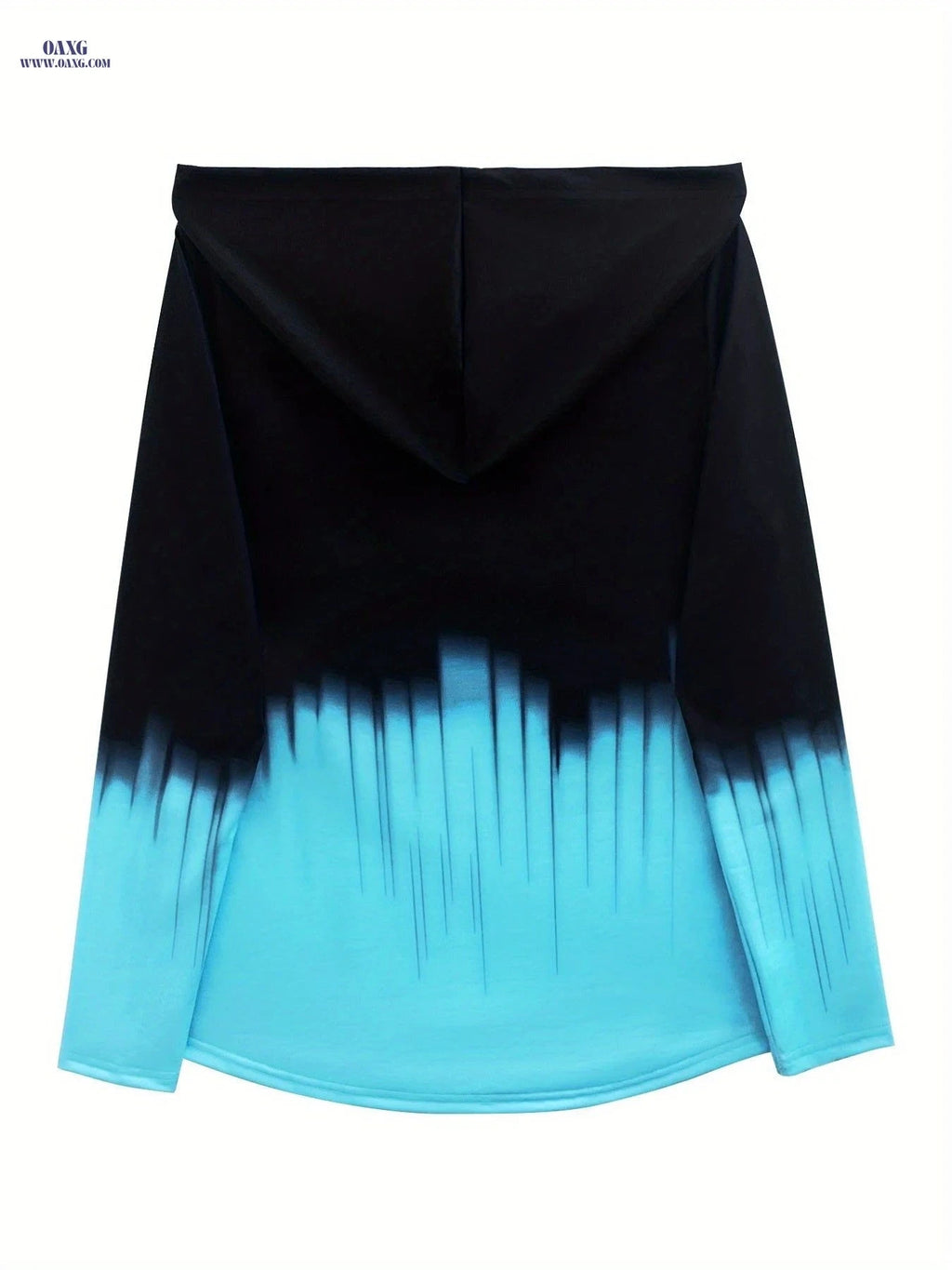 OAXG Women's Long Sleeve Zip Top - Stylish Gradient Color Print   OAXG 