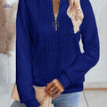 OAXG Women's Long Sleeve Zip-Up Sweatshirt - Elegant Fall Fashion   OAXG 