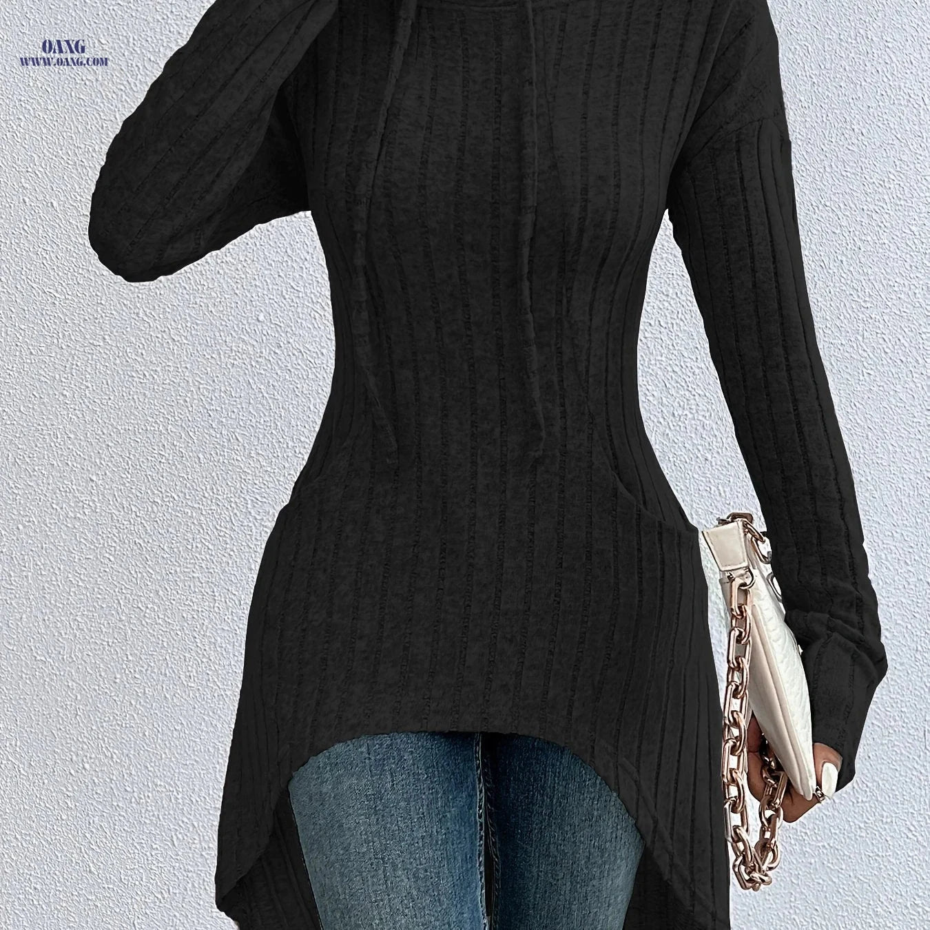 OAXG Women's Long-Sleeved Hooded Hoodie - Casual Fall Fashion   OAXG 
