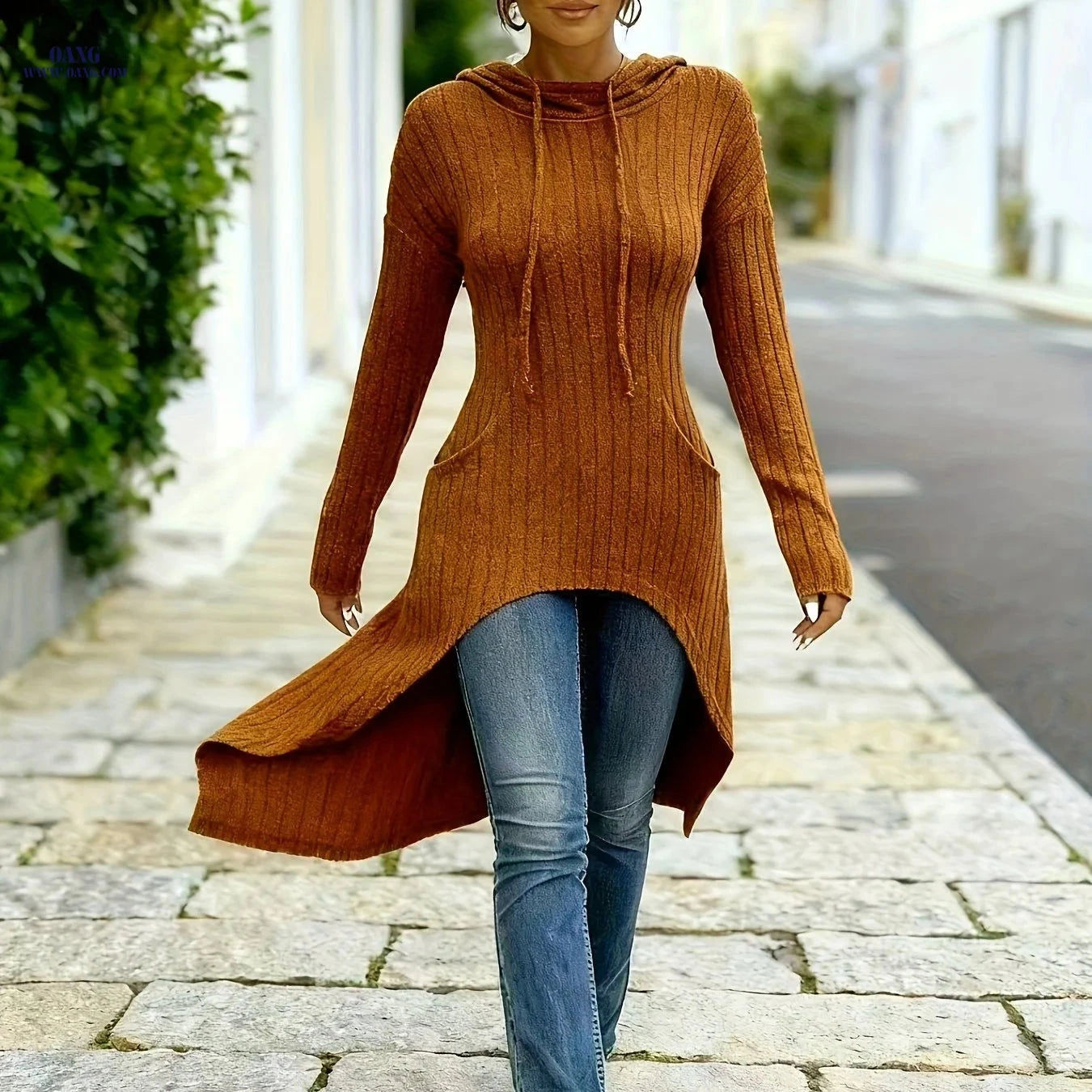 OAXG Women's Long-Sleeved Hooded Hoodie - Casual Fall Fashion   OAXG 
