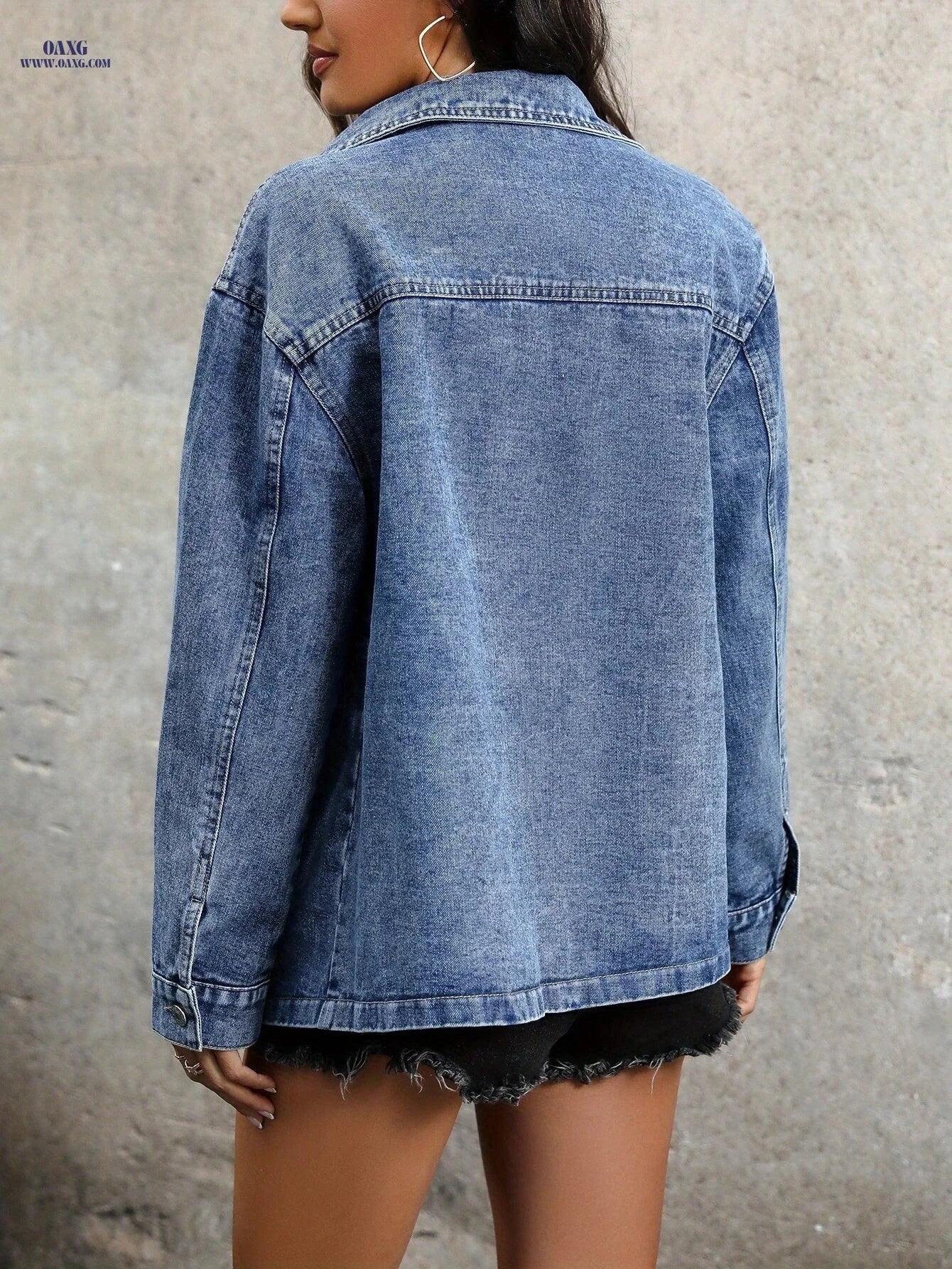 OAXG Women's Loose-Fitting Denim Jacket - Versatile Spring & Autumn Top   OAXG 