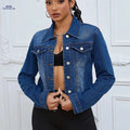 OAXG Women’s Low-Stretch Denim Jacket for Spring/Fall Basics   OAXG Medium Blue / S
