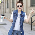 OAXG Women's Mid-Length Denim Vest - Casual Spring/Fall Outerwear   OAXG 