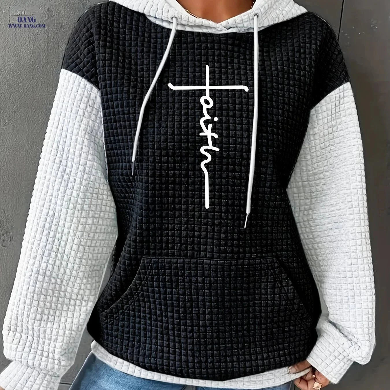 OAXG Women's Oversized Casual Hoodie - Cozy Fall Sweatshirt   OAXG Black / S