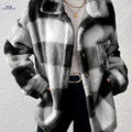 OAXG Women's Plaid Long-Sleeved Jacket - Warm & Casual Coat   OAXG 